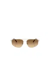 Oliver Peoples Brushed Gold Metal Sunglasses In Brown