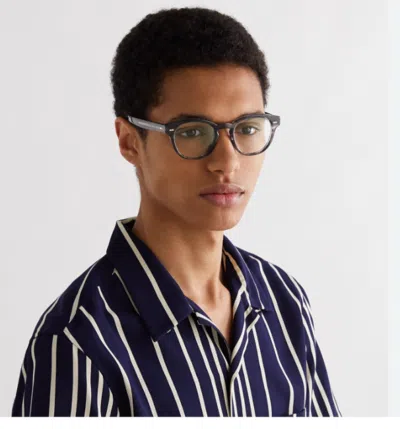 Pre-owned Oliver Peoples Cary Grant Optical Ov5413u In Navy Smoke Msrp$468 Dicaprio's Fav In Clear