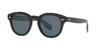 Pre-owned Oliver Peoples Cary Grant Sun Ov 5413su Black/blue Polarized 50mm Sunglasses