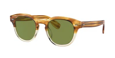 Pre-owned Oliver Peoples Cary Grant Sun Ov 5413su Honey Vsb/green C (1674/52) Sunglasses