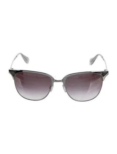Pre-owned Oliver Peoples Cat-eye Gradient Sunglasses In Silver