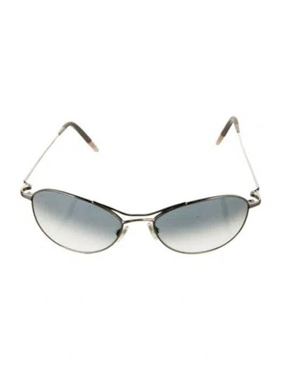 Pre-owned Oliver Peoples Cat-eye Gradient Sunglasses In Silver