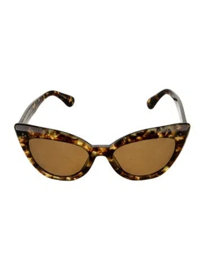 Pre-owned Oliver Peoples Cat-eye Tinted Sunglasses In Brown
