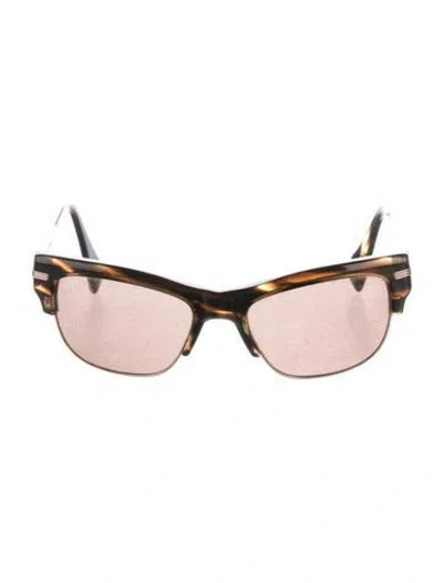 Pre-owned Oliver Peoples Cat-eye Tinted Sunglasses In Brown