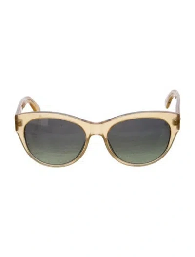Pre-owned Oliver Peoples Cat-eye Tinted Sunglasses In Gold