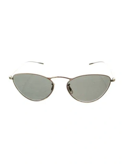 Pre-owned Oliver Peoples Cat-eye Tinted Sunglasses In Gold