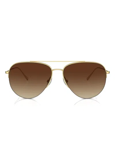 Oliver Peoples Cleamons Pilot Sunglasses In Brown