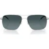 Oliver Peoples Clifton 58mm Polarized Gradient Rectangular Sunglasses In Silver