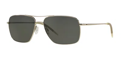 Pre-owned Oliver Peoples Clifton Ov 1150s Silver/midnight Express Vfx (5036/p2) Sunglasses In Gray