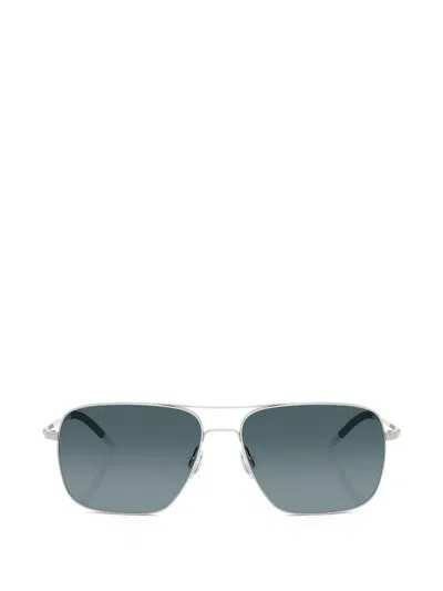 Oliver Peoples Clifton Square-frame Sunglasses In Silver