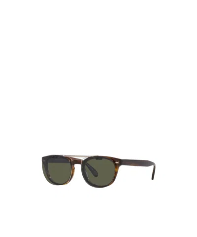 Oliver Peoples Clip-on Sunglasses In Brown