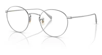 Pre-owned Oliver Peoples Coleridge 0ov1186 5036 Silver Round Men's Eyeglasses In Clear
