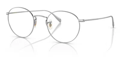 Pre-owned Oliver Peoples Coleridge 0ov1186 5036 Silver Round 47mm Men's Eyeglasses In Clear