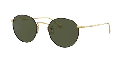 Pre-owned Oliver Peoples Coleridge Sun Ov 1186s Gold Tortoise/g-15 (5305/52) Sunglasses In Green