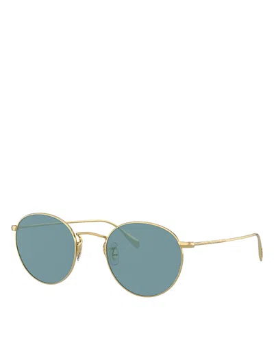 Oliver Peoples Coleridge Sun 50mm Tinted Round Sunglasses In Cobalto