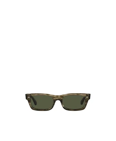Oliver Peoples Davri Rectangle-frame Sunglasses In Green