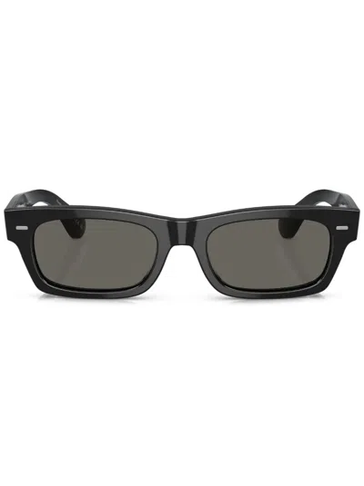 Oliver Peoples Davri Rectangle-shape Sunglasses In Black_carbon_grey