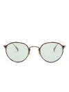 Oliver Peoples Dawsin Round-frame Sunglasses In Brown