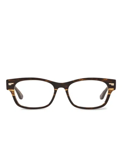 Oliver Peoples Denton 长方形框眼镜 In Brown