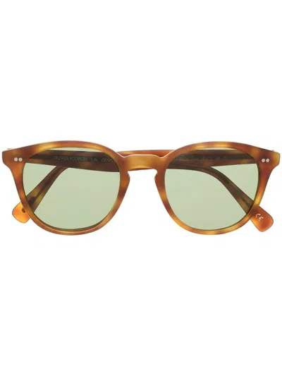 Oliver Peoples Desmon Round-frame Sunglasses In Brown