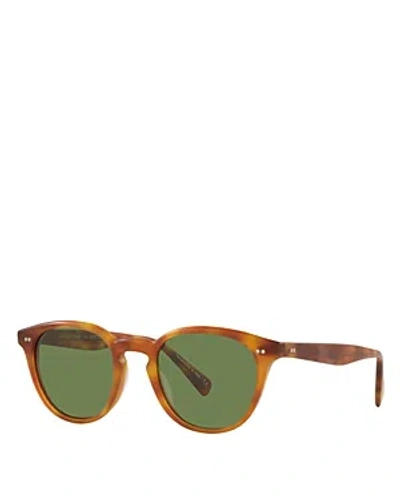 Oliver Peoples Desmon Round Sunglasses, 50mm In Brown/green Solid