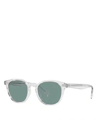 Oliver Peoples Desmon Round Sunglasses, 50mm In Gray/green Polarized Solid