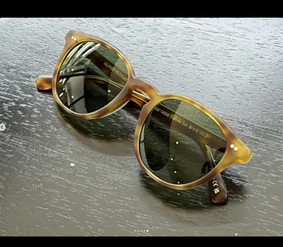 Pre-owned Oliver Peoples Desmon Sun 48mm Semi-matte Lbr /green Msrp$545 Cumberbatch's Fav