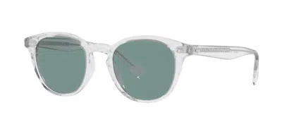 Pre-owned Oliver Peoples Desmon Sun Ov 5454su Crystal/teal Polarized 48mm Sunglasses In Blue