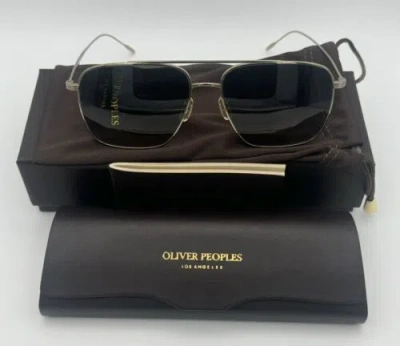 Pre-owned Oliver Peoples Dresner Ov1320st529 2/bh - Gold Frame / G-15 Lens In Green