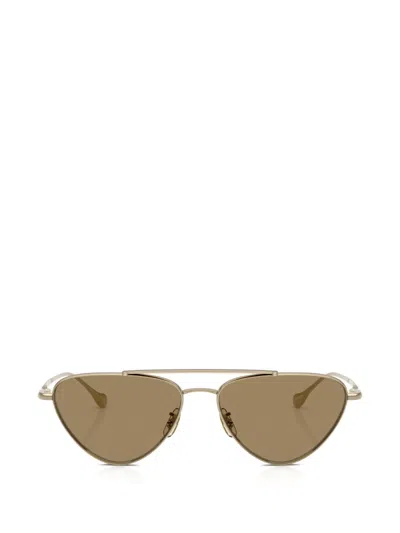Oliver Peoples Edition 1 Titanium Pilot Sunglasses In Gold