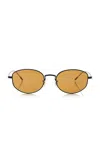 Oliver Peoples Estra Round-frame Titanium Sunglasses In Orange