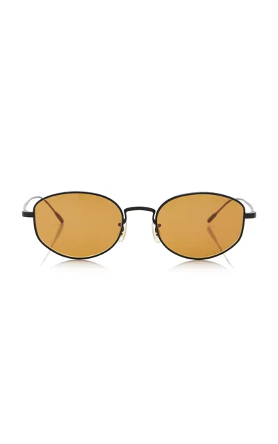 Oliver Peoples Estra Round-frame Titanium Sunglasses In Orange