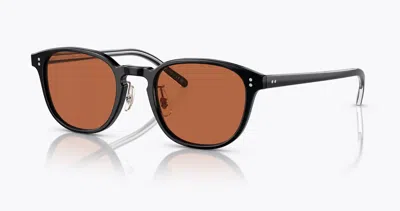 Pre-owned Oliver Peoples Fairmont Sun F 49mm Ov 5219 Sm 149253 Black Persimmon Sunglasses In Orange