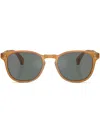 Oliver Peoples Finley Esq. Round-frame Sunglasses In Braun