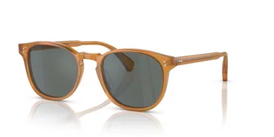 Pre-owned Oliver Peoples Finley Esq. Sun Ov 5298su Amber/blue (1578/w5) Sunglasses
