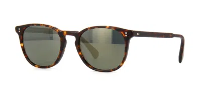 Pre-owned Oliver Peoples Finley Esq. Sun Ov 5298su Green Mirror Gold Polarised Sunglasses In G-15 Goldtone Vfx Polarized