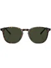 Oliver Peoples Finley Round-frame Sunglasses In 1741p1 Atago Tortoise