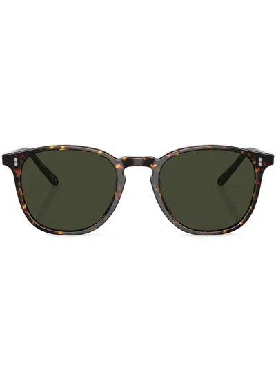 Oliver Peoples Finley Round-frame Sunglasses In 1741p1 Atago Tortoise