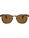 Oliver Peoples Finley Round-frame Sunglasses In Braun