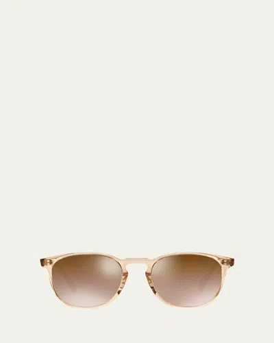 Oliver Peoples Finley Round Mirrored Acetate Sunglasses In Pink
