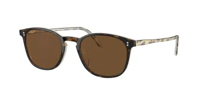 Pre-owned Oliver Peoples Finley Vintage Sun Ov 5397su Tortoise Horn/brown Polar Sunglasses In Brown Polarized