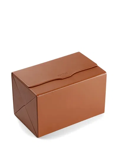 Oliver Peoples Four-slot Leather Frame Case In Burgundy