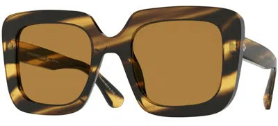 Pre-owned Oliver Peoples Franca Ov 5443su Cocobolo/brown Polarized (1003/83) Sunglasses