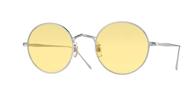 Pre-owned Oliver Peoples G. Ponti-3 Ov 1293st Brushed Brass/burgundy (5414/c5) Sunglasses In Red