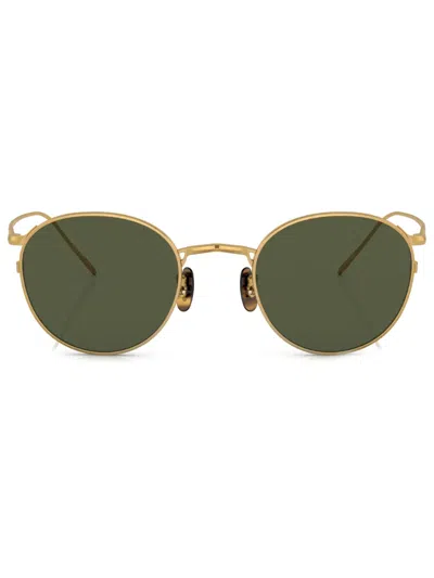 Oliver Peoples G Ponti Round-frame Sunglasses In 532352 Gold