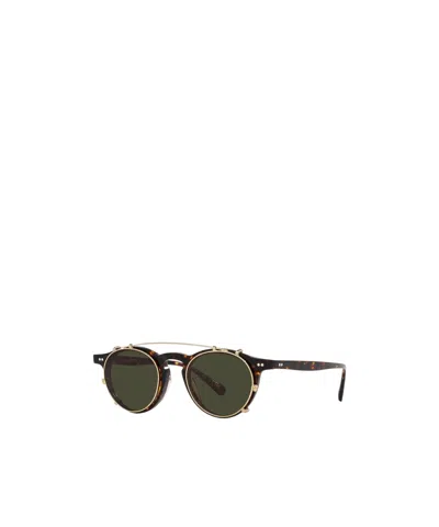 Oliver Peoples Geometric Frame Sunglasses In Green