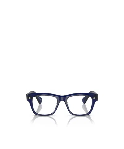 Oliver Peoples Geometrically Framed Flat Mirror In Blue
