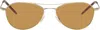 Oliver Peoples Gold Aero Ii Sunglasses In Metallic