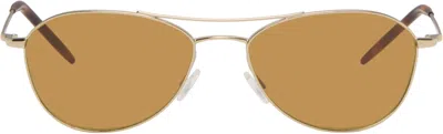 Oliver Peoples Gold Aero Ii Sunglasses In Metallic