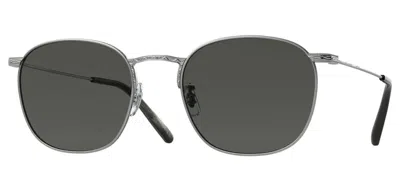 Pre-owned Oliver Peoples Goldsen Sun Ov 1285st Silver/midnight Express Polar Sunglasses In Midnight Express Polarized